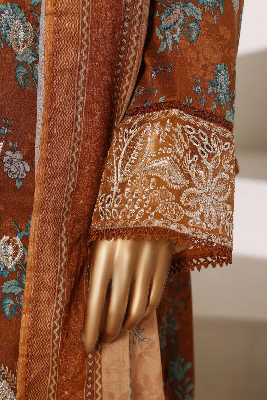 Sadabahar Signature Stitched Embroidered Lawn Collection - 2026 (RUST)