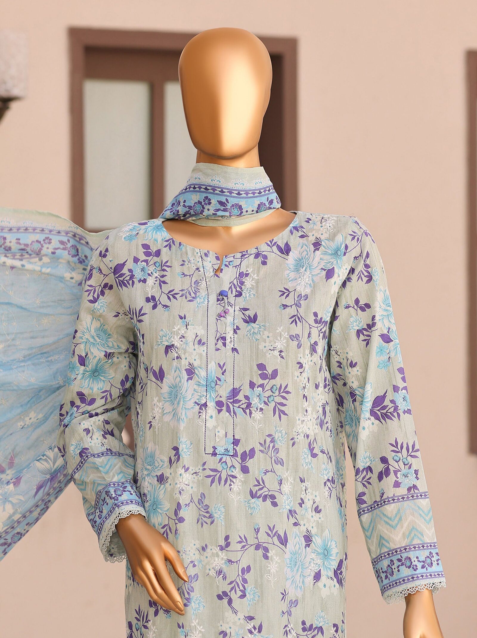 Elite by HZ Textile | Unstitched Embroidered Lawn Collection - 2026 (EC-1284)