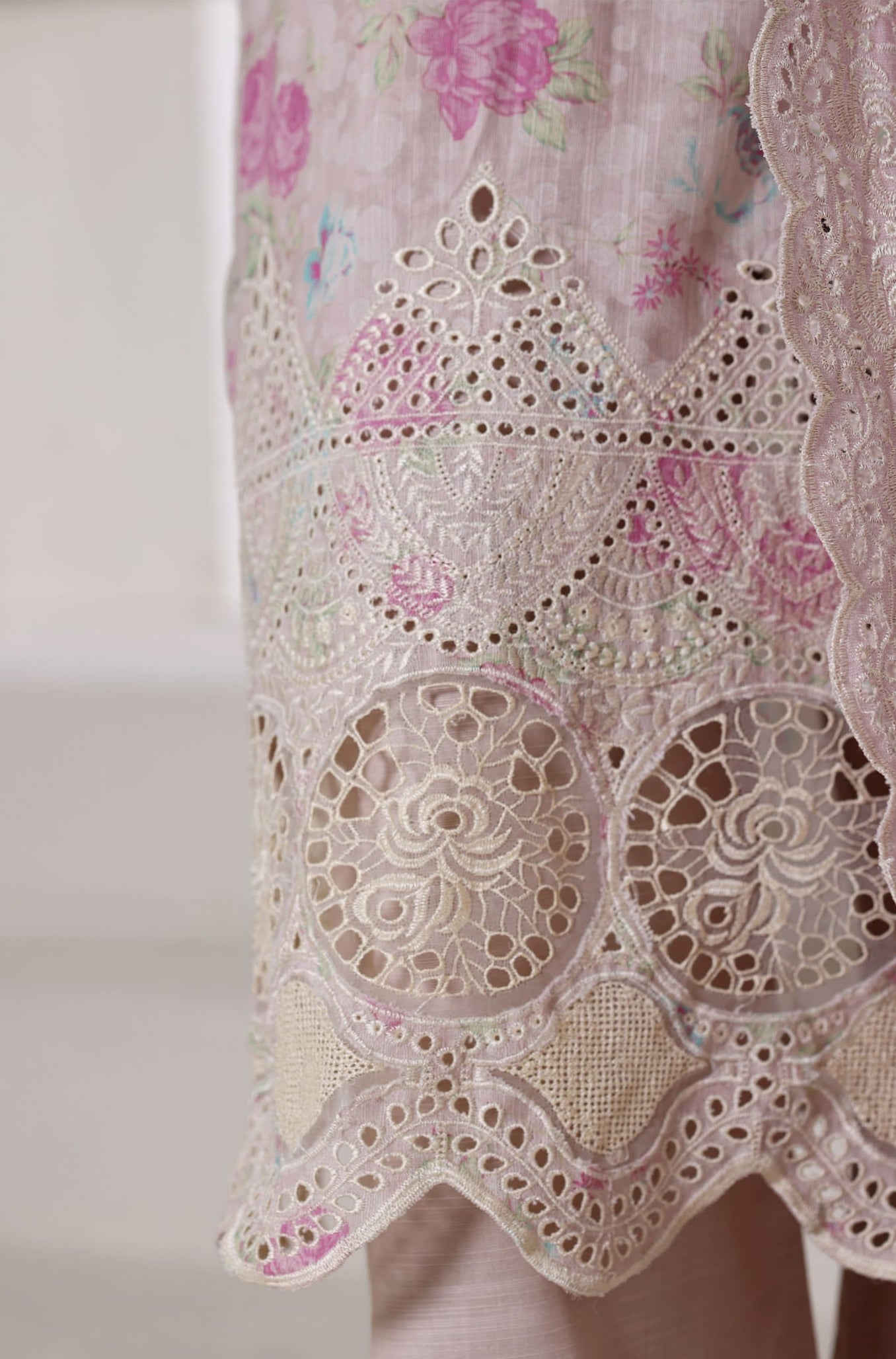 Sadabahar Stitched Laser Fusion Chikankari Khaddar Collection - 2025 (BABY PINK)