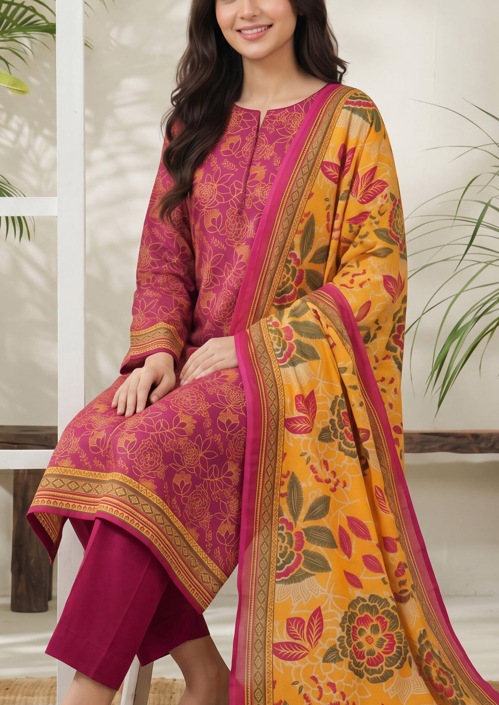 VS Daman unstitched Exclusive Printed Lawn Vol-04 Collection - 2026 (D-845)