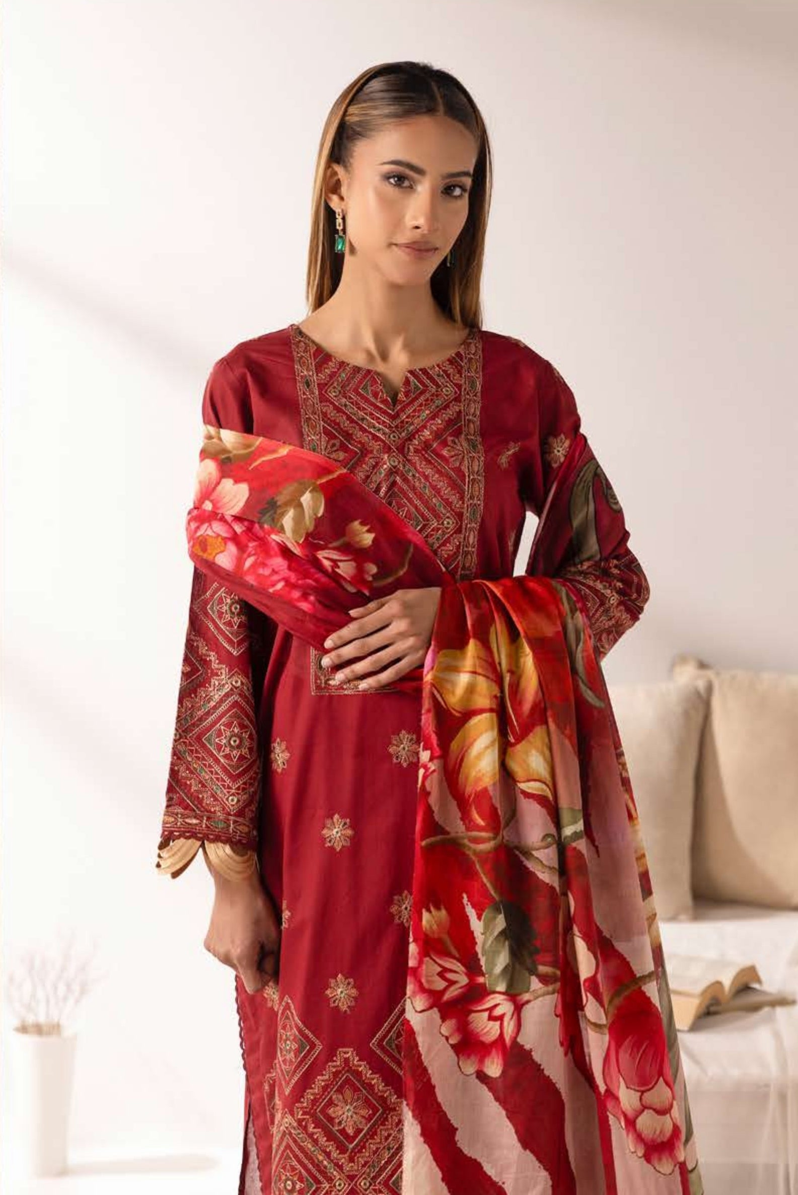 Ibtida by Nur | Unstitched Embroidered Lawn Collection - 2026 (IK-315)