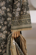 Sadabahar Stitched Printed Khaddar Shimmer Collection - 2025 (GREEN FLORAL)