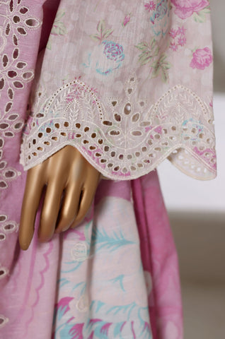 Sadabahar Stitched Laser Fusion Chikankari Khaddar Collection - 2025 (BABY PINK)