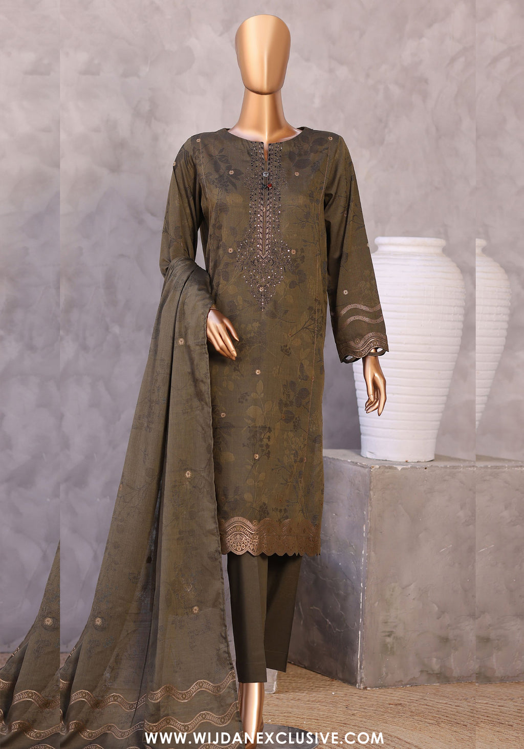 HZ Valencia Jacquard Embroidered Unstitched Lawn Collection - 2026 (VJE-7108)