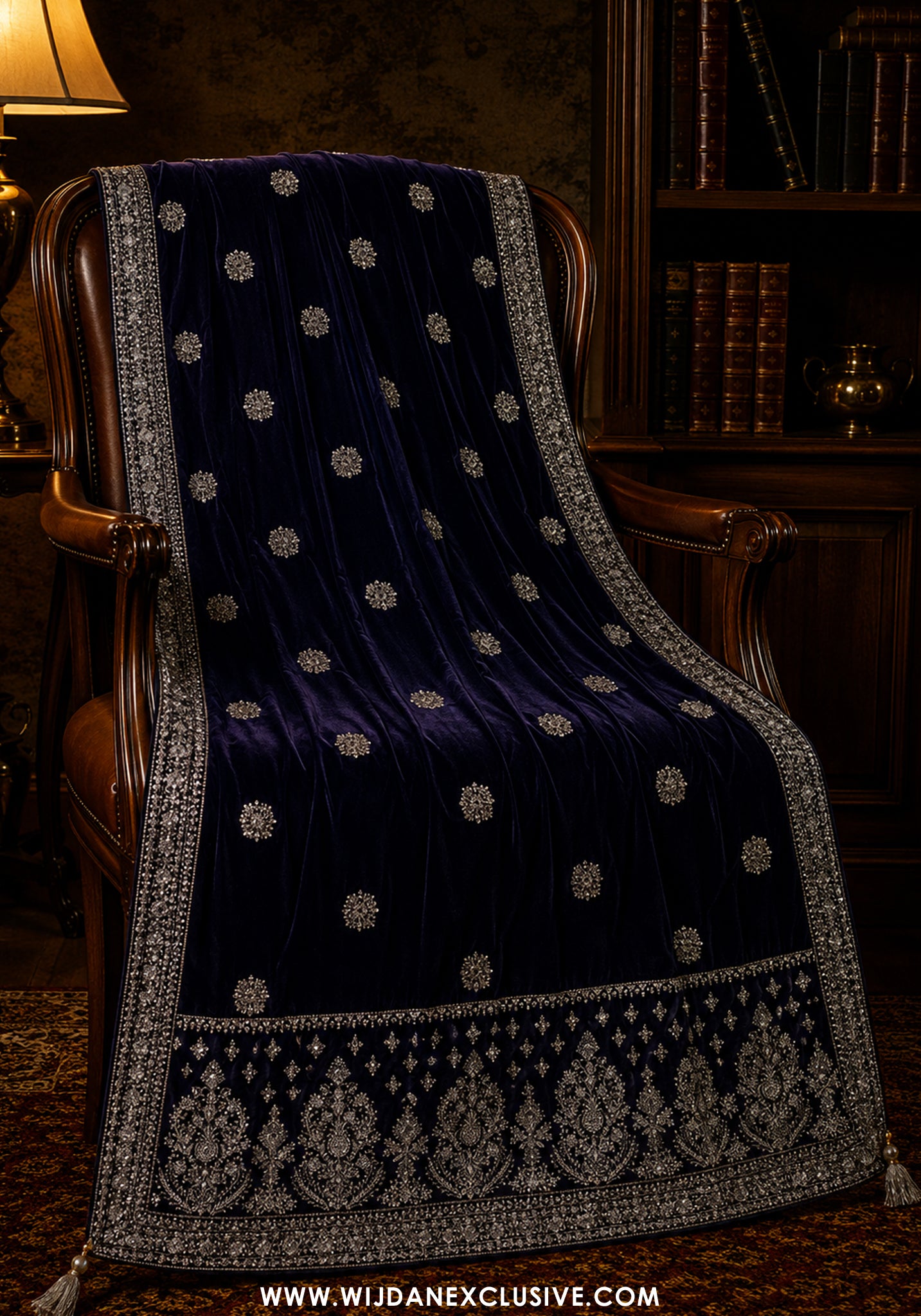 Mehfil-e-Noor Velvet Embroidered Women's Shawl Collection - 2026 (D-06)
