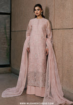 Lazawal by Lamisah | Unstitched Embroidered Formal Chiffon Collection - 2026 (PINK BLOSSOM)