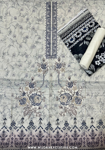 Jasmine Unstitched Doriya Digital Embroidered Lawn - 2025 by Wijdan D-05