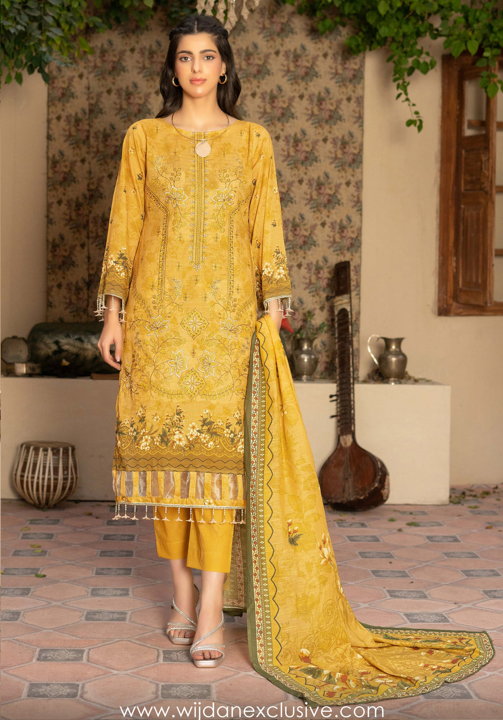 Masooma 3pc Digital Bana Doria Festive Emb Collection D-06