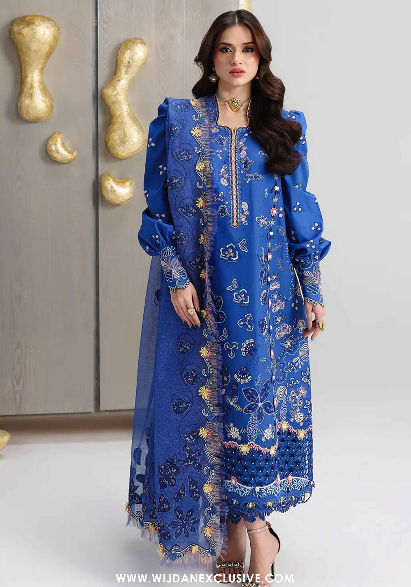 Qalamkar Unstitched Embroidered Festive Lawn Collection - 2026 (EMINA)