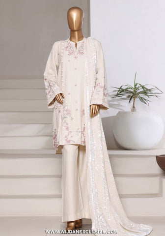 Sadabahar Stitched Luxury Dhanak with Palachi Shawl Collection - 2025 (OFF-WHITE)