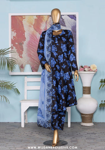 HZ Linen Wintry Unstitched 3PC Printed Collection - 2025 LWP-1312