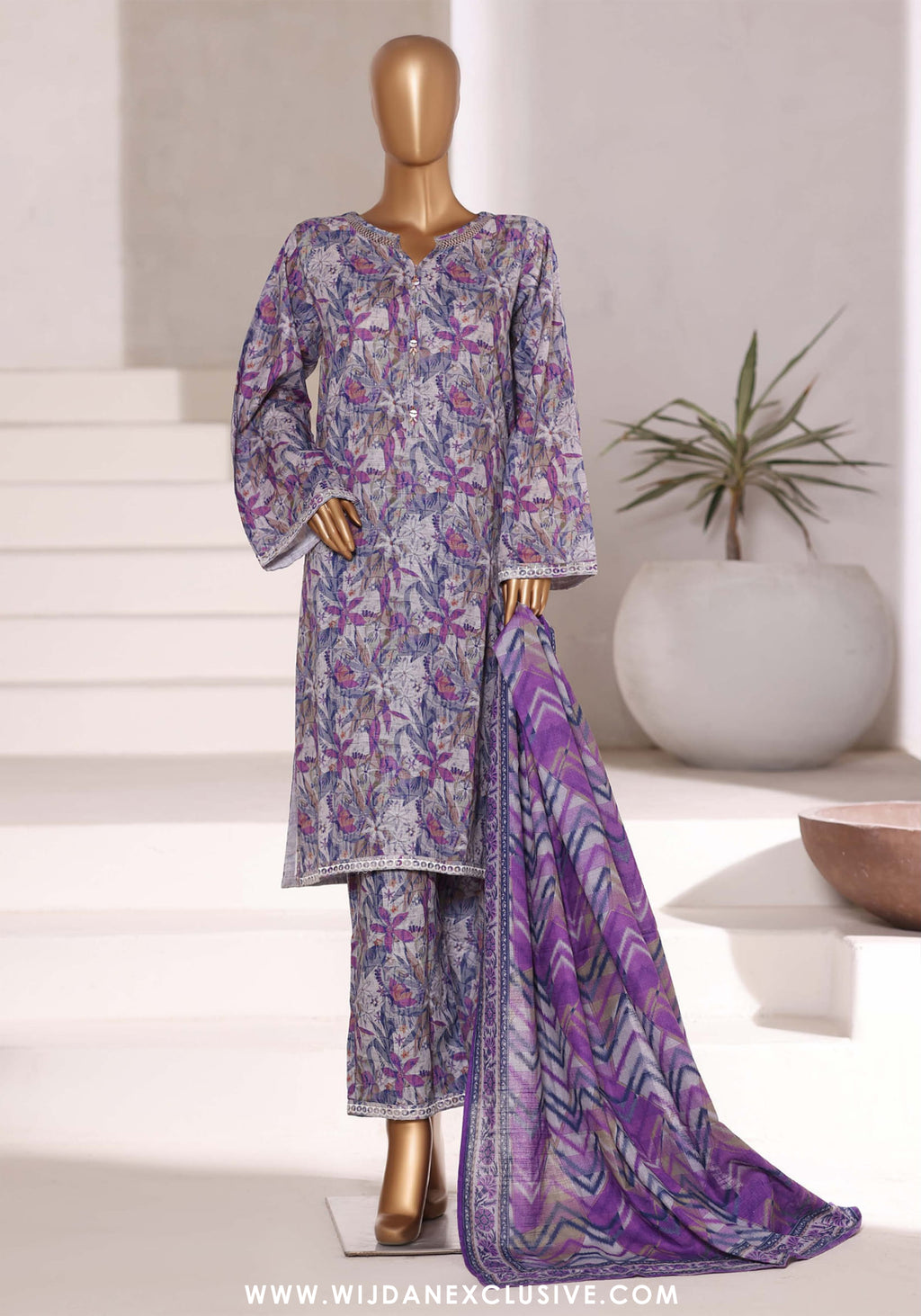 Sadabahar Stitched Khaddar Fall Embroidered Collection - 2025 (PURPLE)
