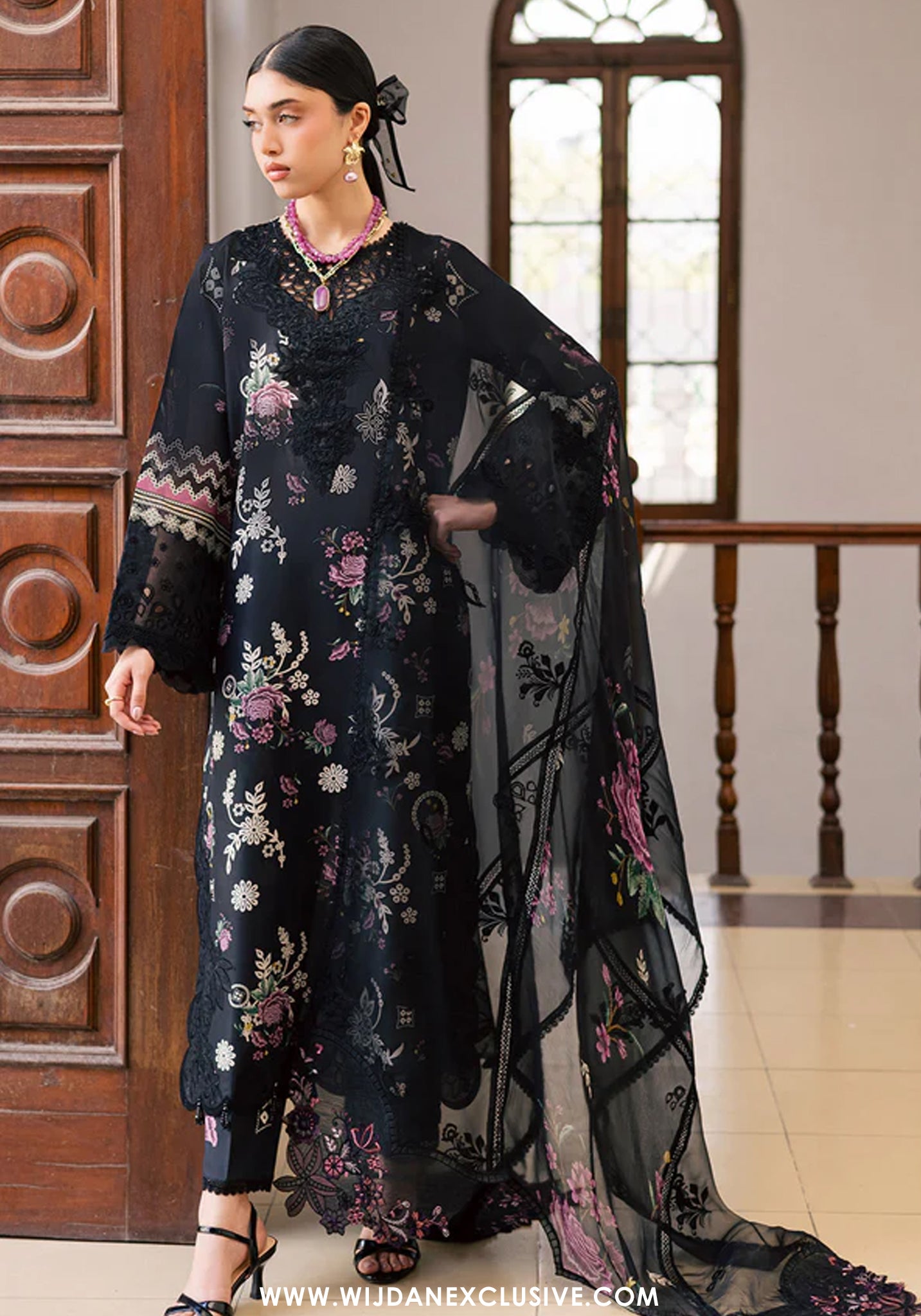 Nureh Maya Unstitched Embroidered Printed Lawn Collection - 2026 (NS-170)