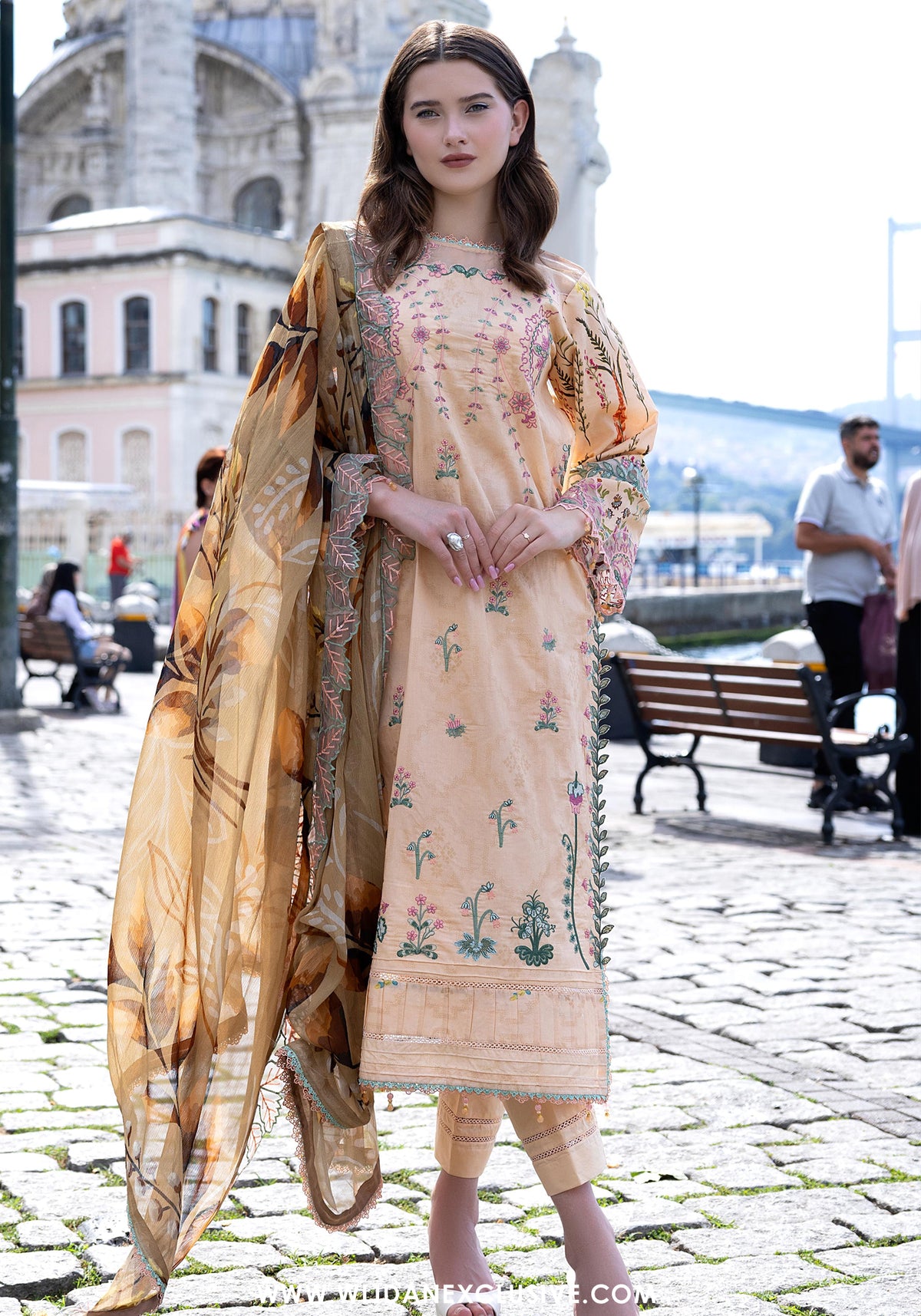Sunshine Bloom Premium Unstitched Embroidered Collection - 2026 (D-06)