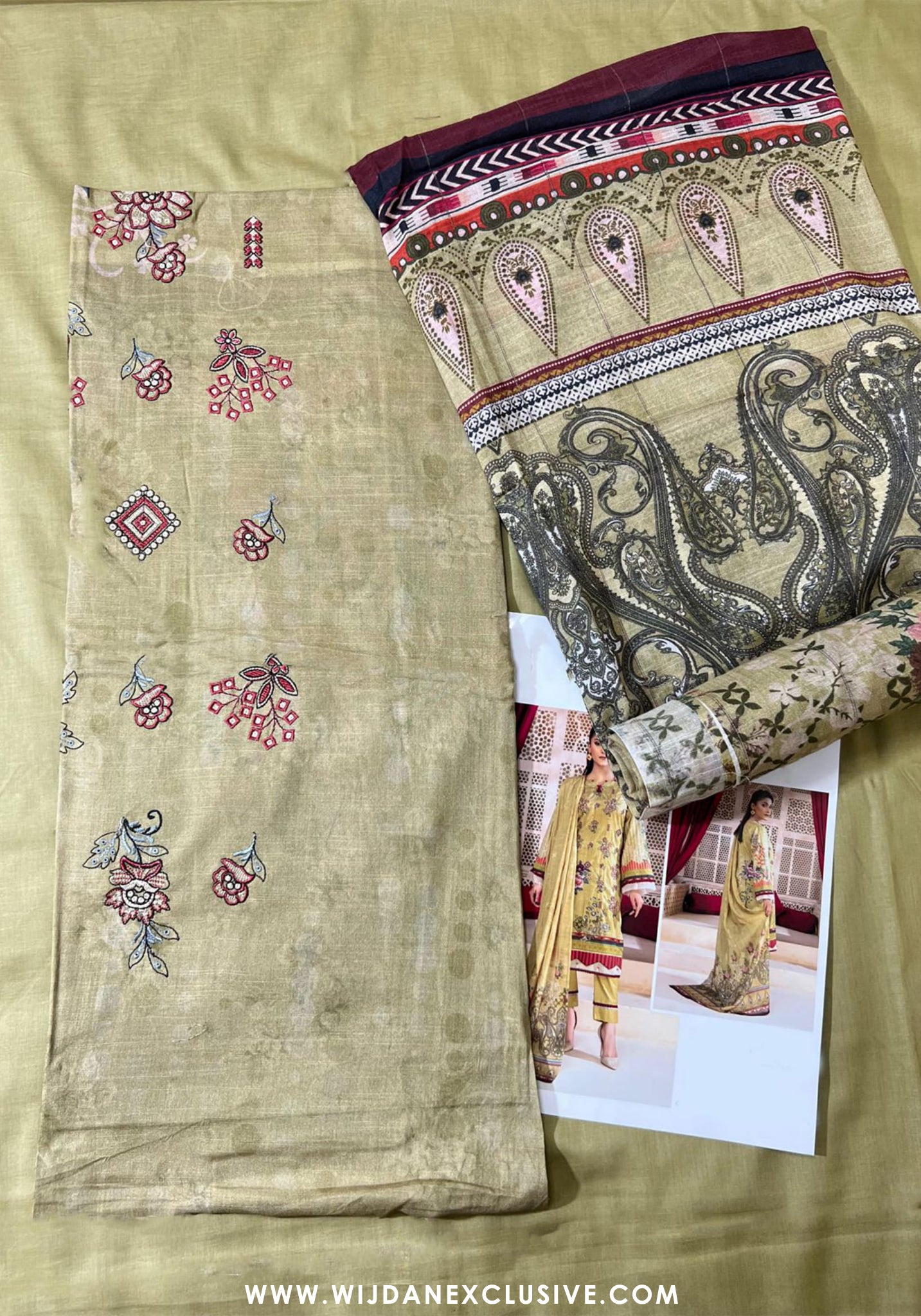 Suzaina Unstitched Printed Embroidered Lawn Collection by Wijdan ART-05