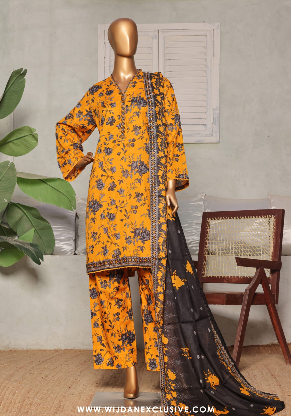 Bin Saeed Stitched Exclusive Printed 3PC Lawn Collection'25 Vol-10 D-06