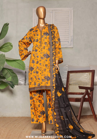 Bin Saeed Stitched Exclusive Printed 3PC Lawn Collection'25 Vol-10 D-06