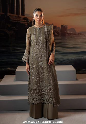 Riwayat Lamisah Unstitched Chiffon Collection - 2025 by Lavish (Sage Green)