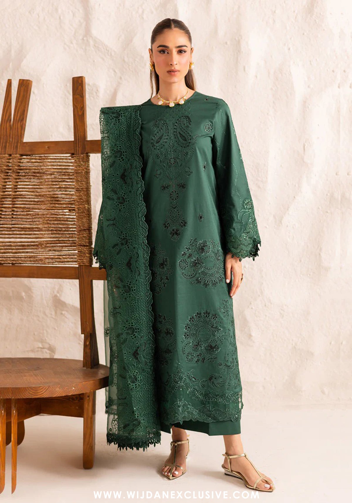 Marjjan Guzel Unstitched Embroidered Lawn Collection - 2025 SMC-206 (Green)