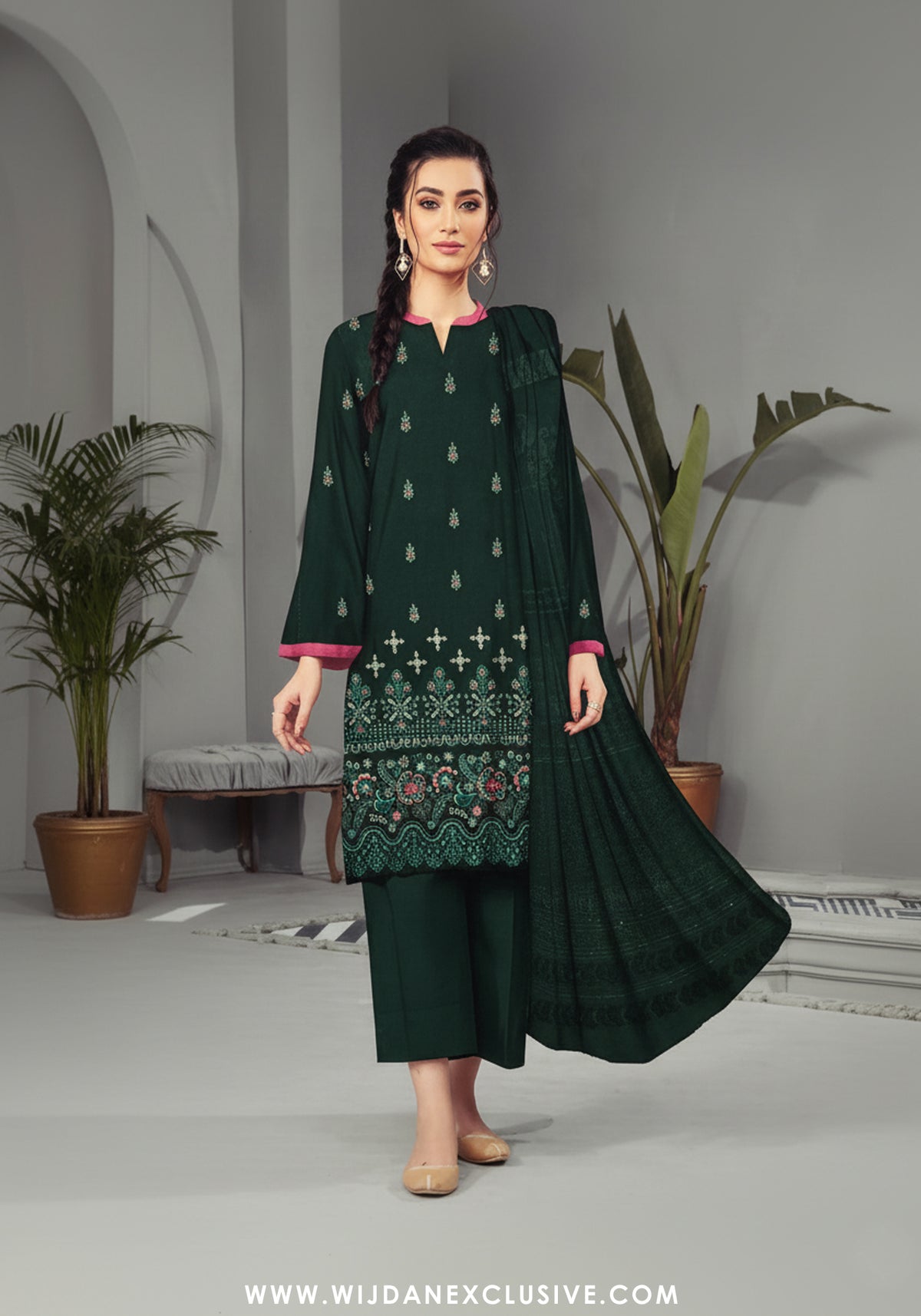 Anam by Wijdan Unstitched Fancy Dhanak Collection - 2025 D-01
