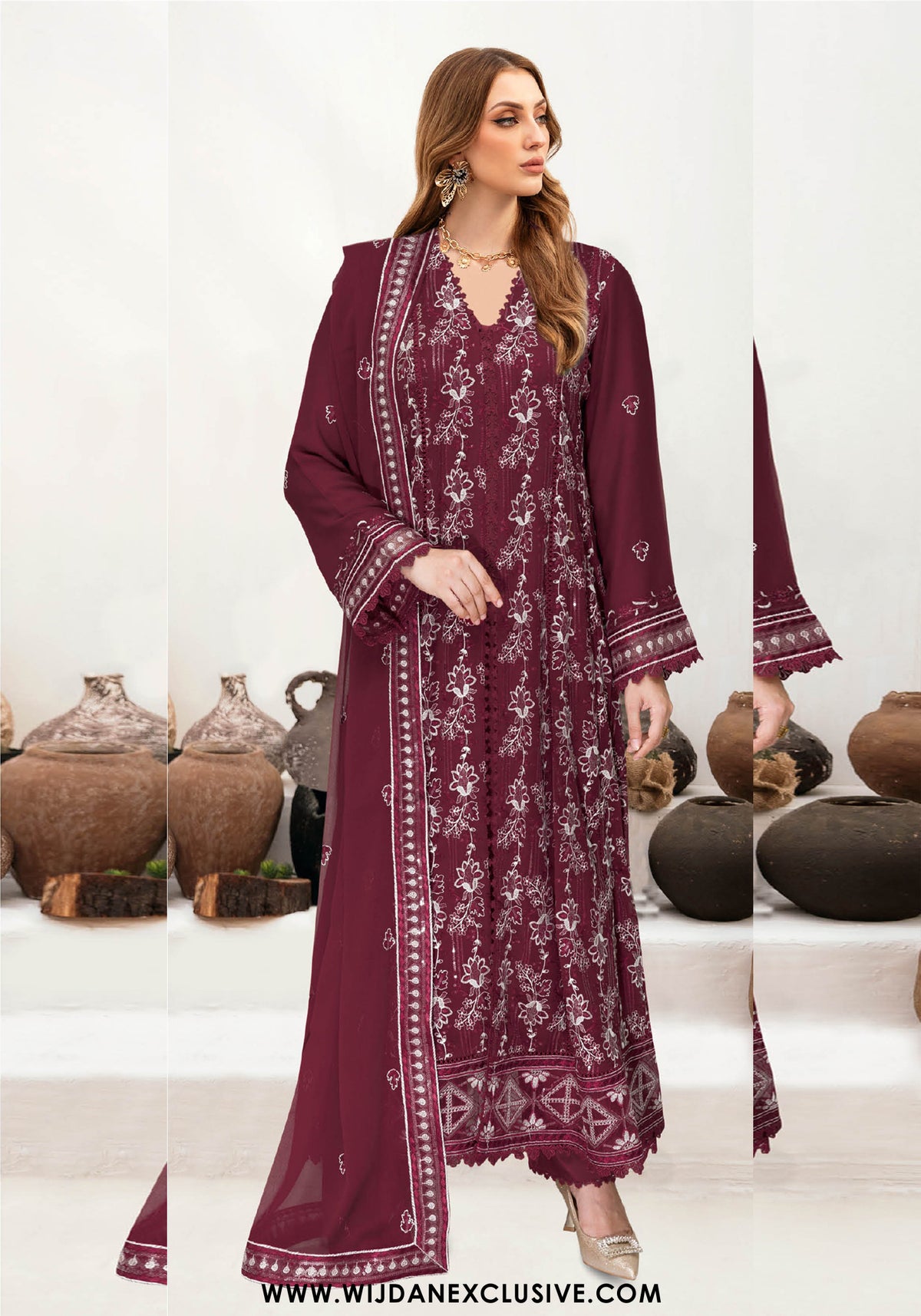 Wijdan Semi-Stitched Luxury Chiffon Collection – 2025 WF-529