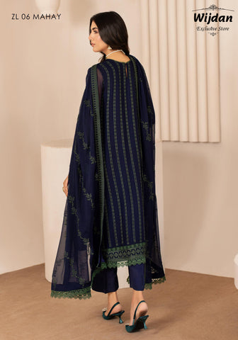 Thread Works Un-Stitched Chiffon Edit'24 by Zarif ZL-06 Mahay