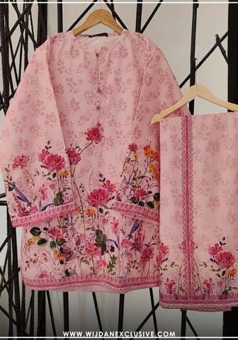 Amna Khadija Fayon RTW Digital Printed Silk 2PC Co-Ords Pret - 2025 D-06