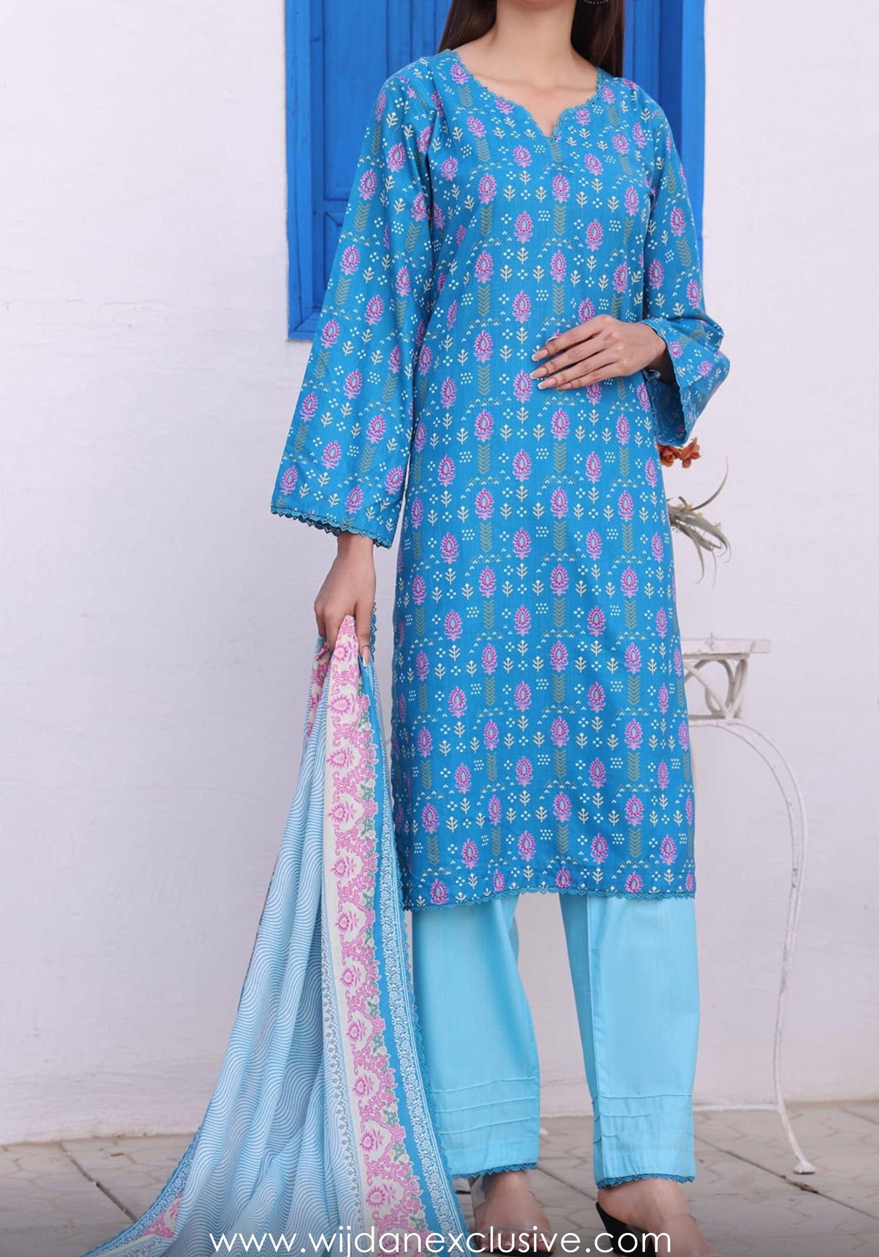 Wrinkle Free Un-Stitched Printed Collection Vol-26 by Amna Khadija D-06