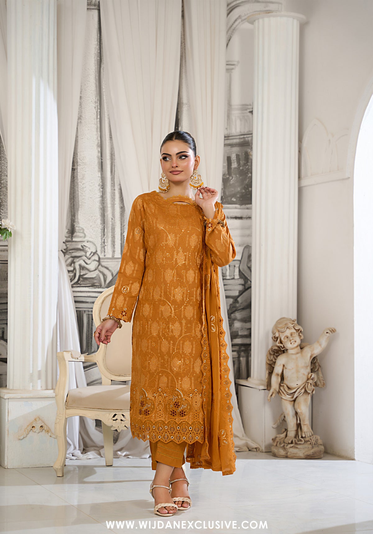 Zarqash by Wijdan | Unstitched Embroidered Broshia Cotton Collection - 2025 D-02