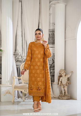 Zarqash by Wijdan | Unstitched Embroidered Broshia Cotton Collection - 2025 D-02