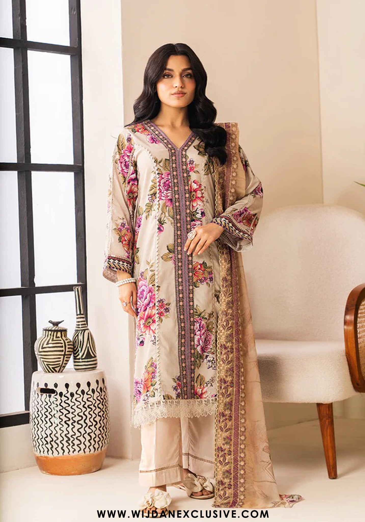 Ehaab Unstitched Printed Lawn Collection D-430