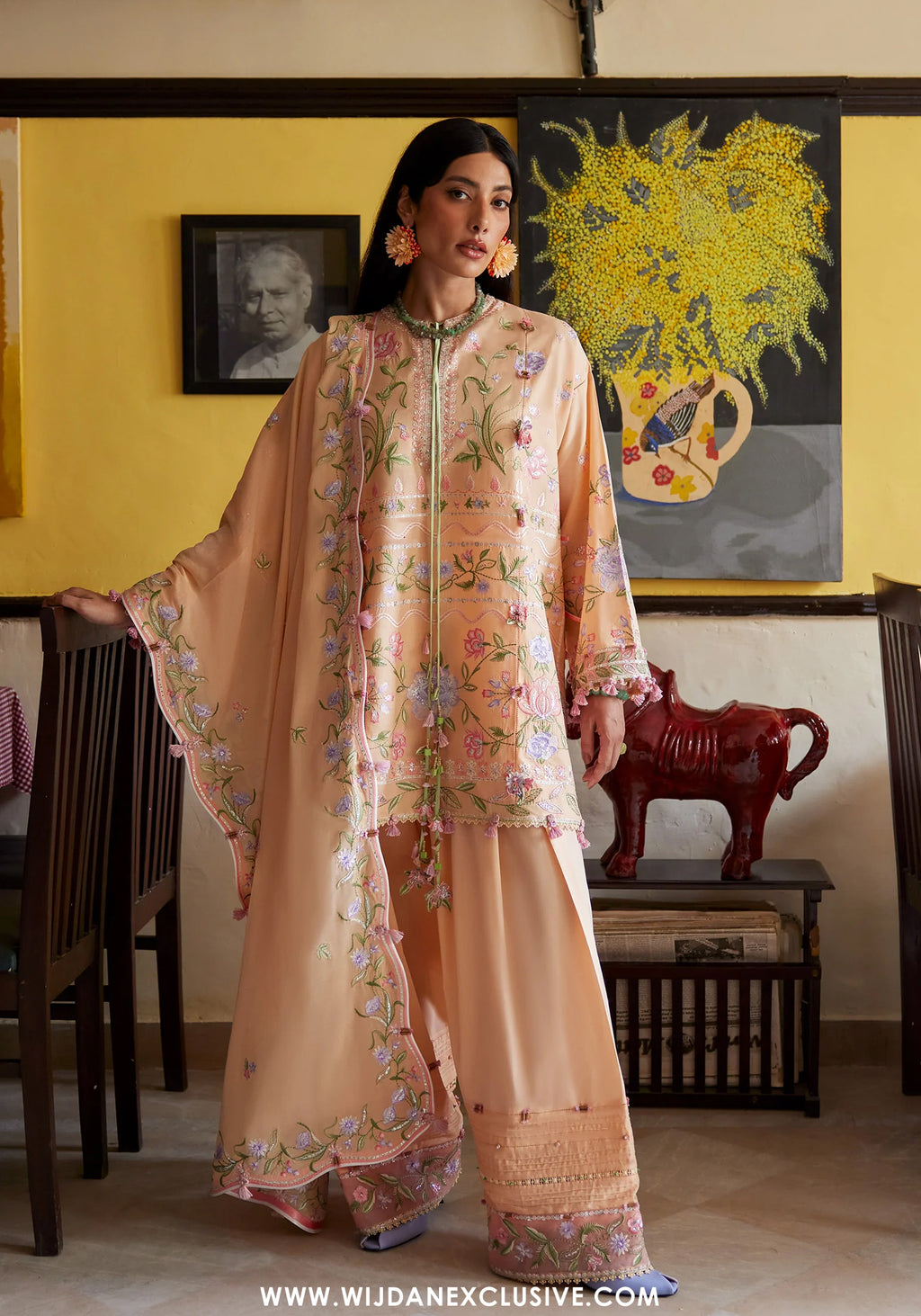 Wildflower by Zaha | Unstitched Festive Lawn Collection - 2026 (APRICOT MALLOW BLOOM)