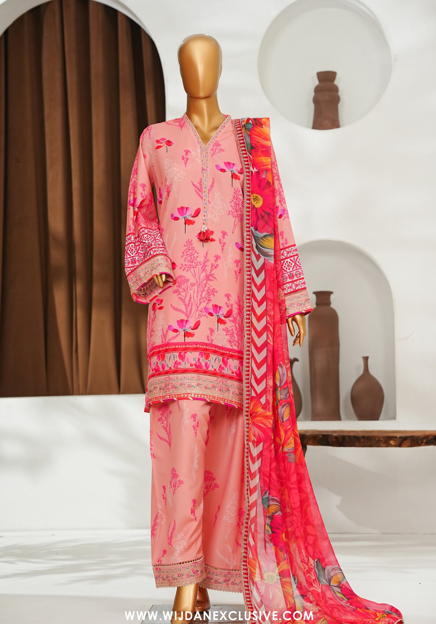 Bin Saeed Stitched With Eid festive Farshi Shalwar Collection - 2026 (D-06)