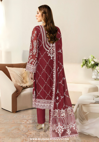 Ramsha Unstitched Embroidered Chiffon Collection - 2025 WD-497