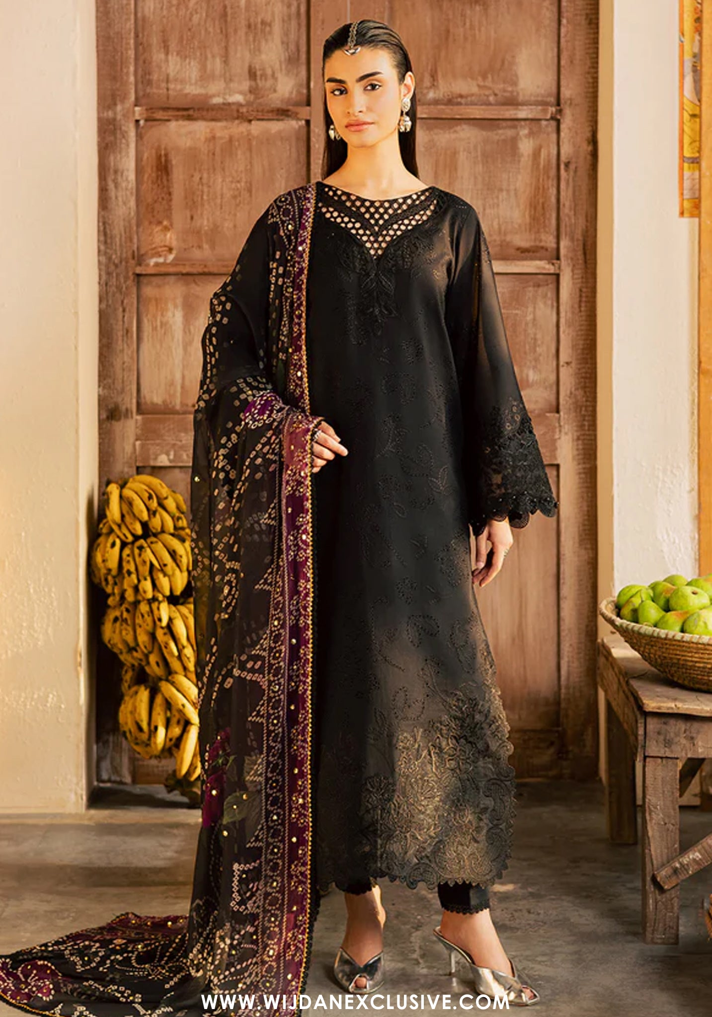 Bazaar by Nureh | Unstitched Embroidered Lawn Collection - 2026 (NE-257)