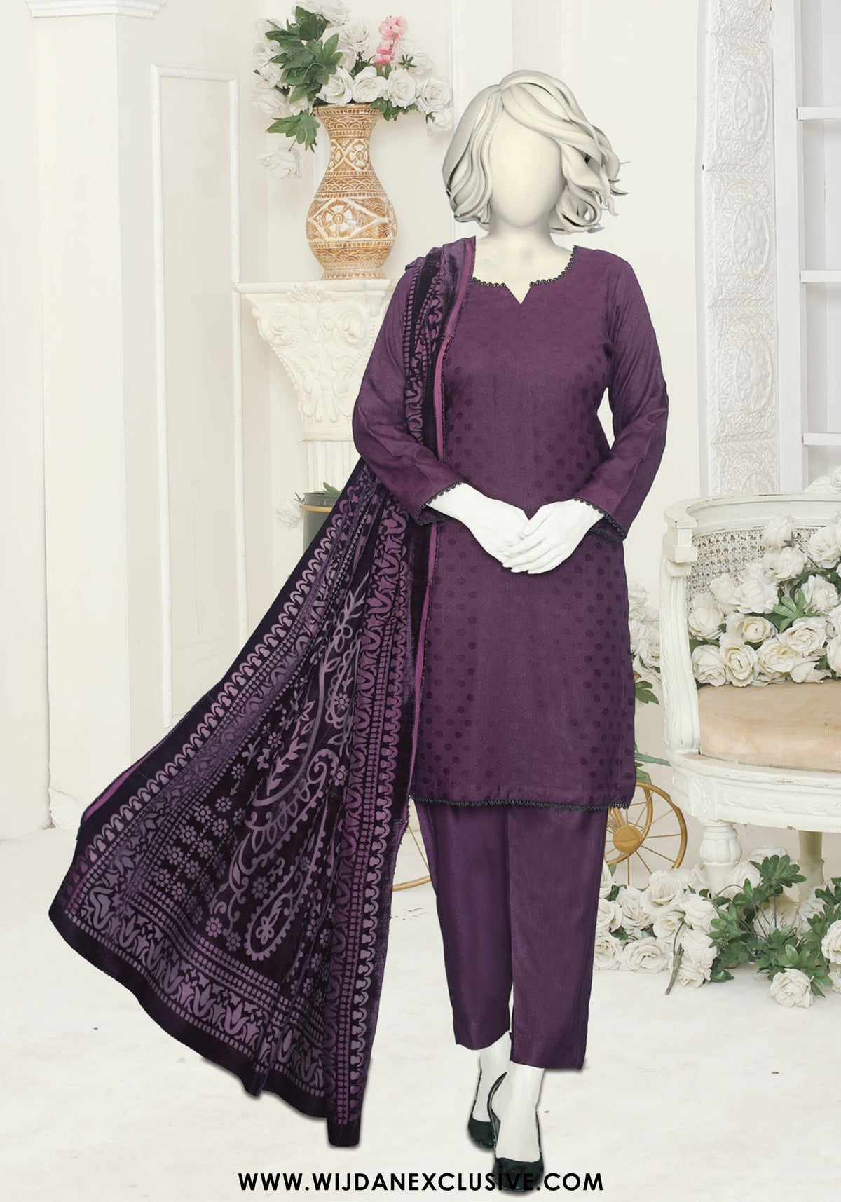 Zara Unstitched Winter Zari with Velvet Shawl Collection - 2025 D-06