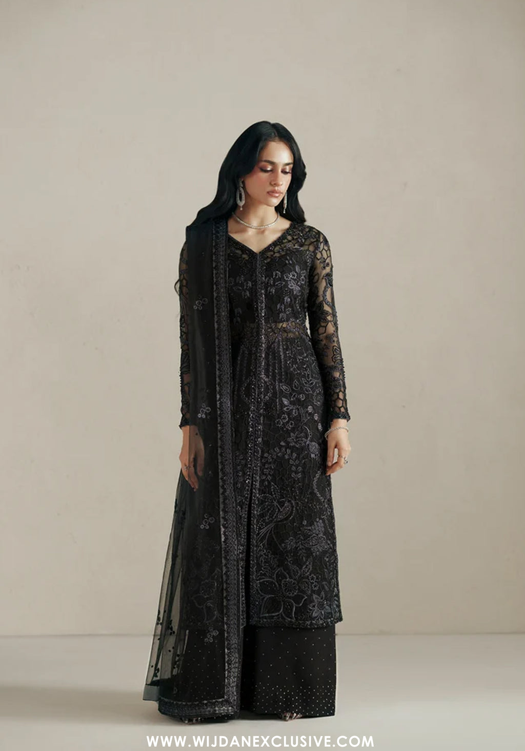 Vera Unstitched Embroidered Festive Formal Collection'26 (Muse Black Shirt Set)