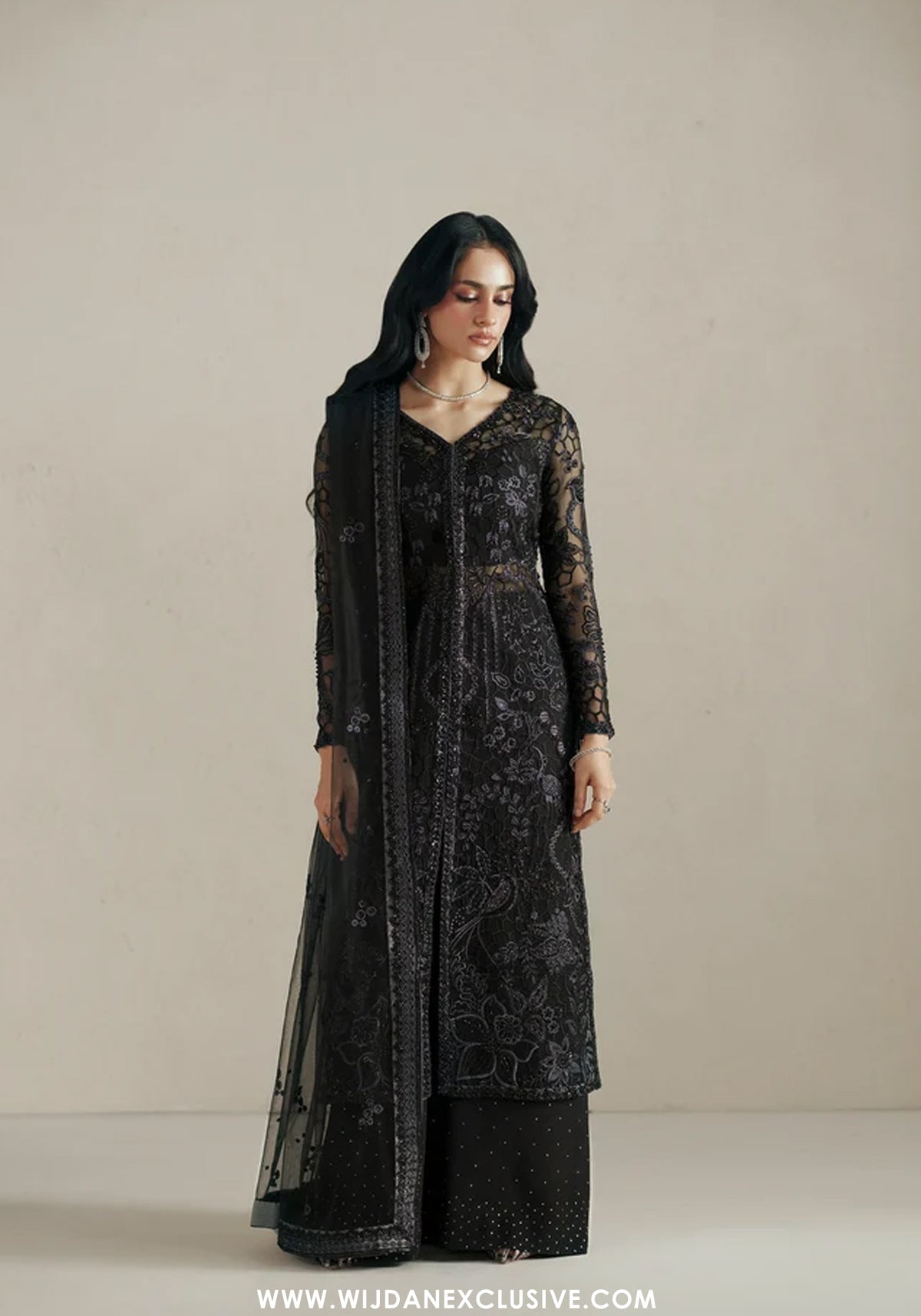 Vera Unstitched Embroidered Festive Formal Collection'26 (Muse Black Shirt Set)