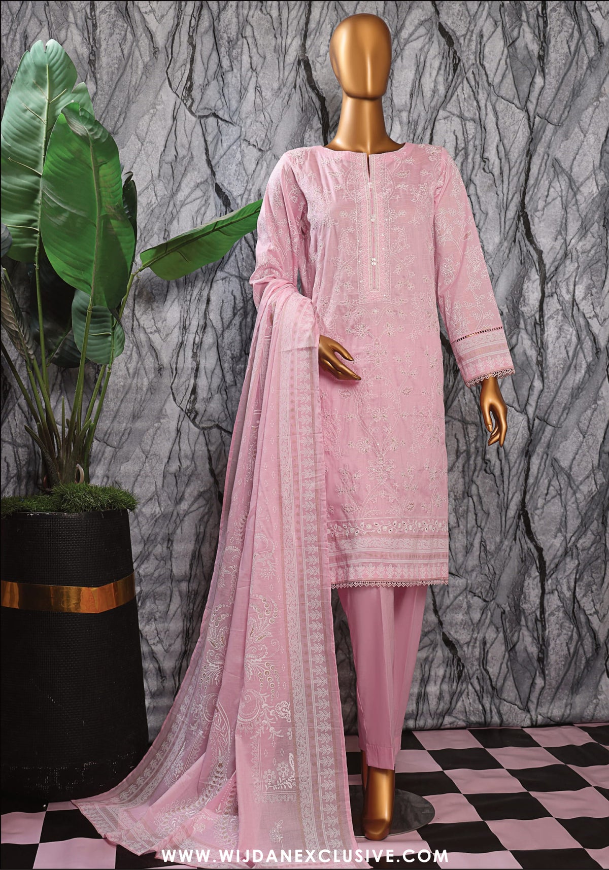 HZ Exclusive Unstitched Mid Summer Embroidered Slub Lawn - 2025 EMC-27