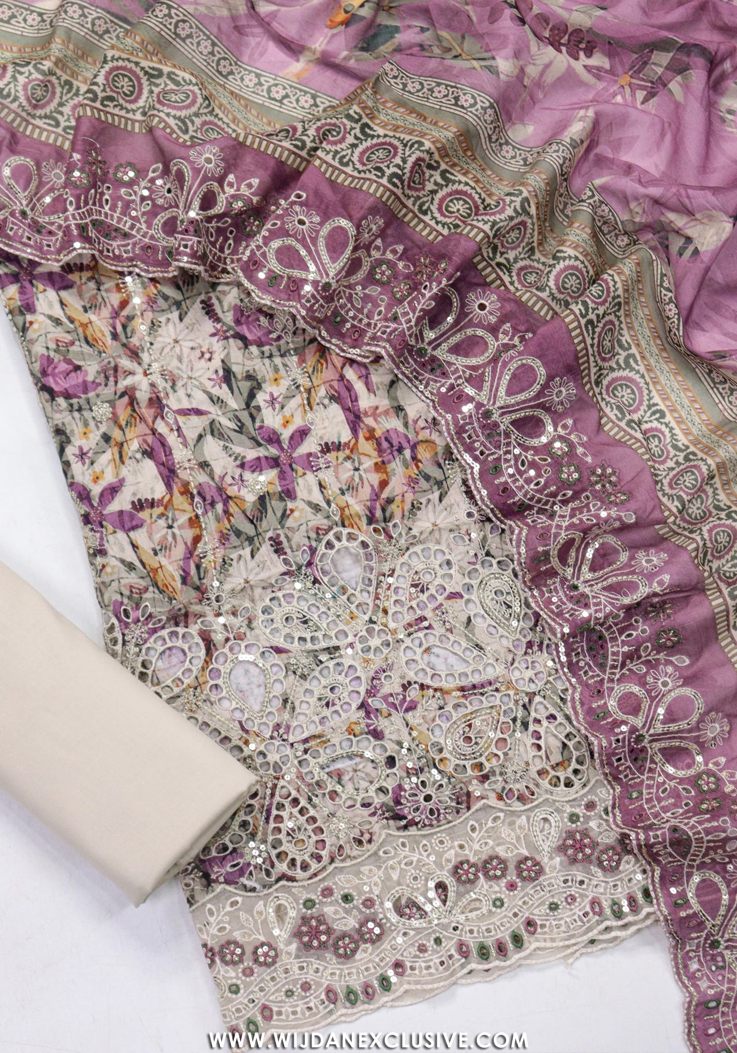 Bin Saeed Unstitched Embroidered Lawn Vol-I Collection - 2026 (PURPLE)