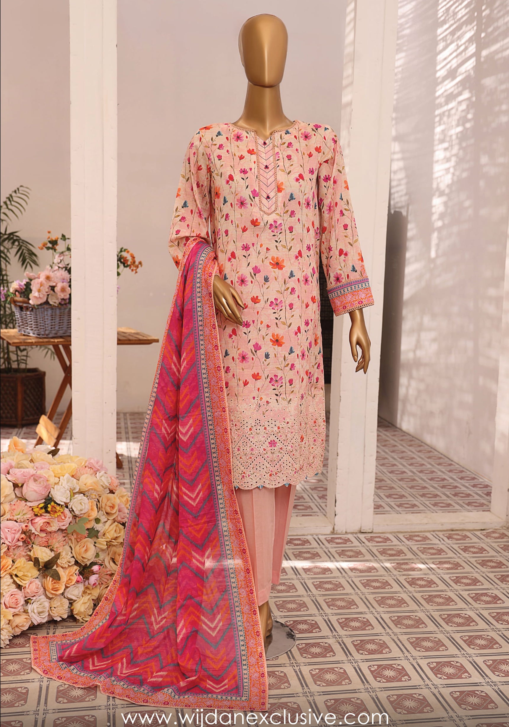 HZ Asasa Embroidered Printed Lawn Collection Vol-02 D-06