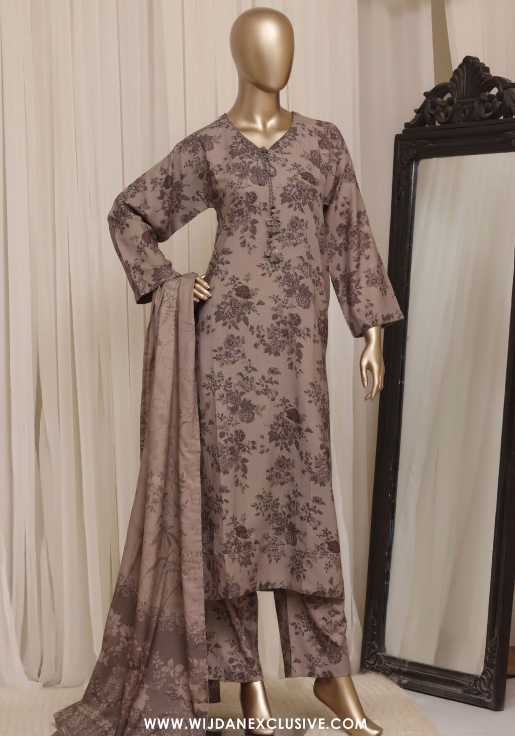 Sadabahar Dhanak Stitched Printed With Shawl Collection - 2026 (D-06)