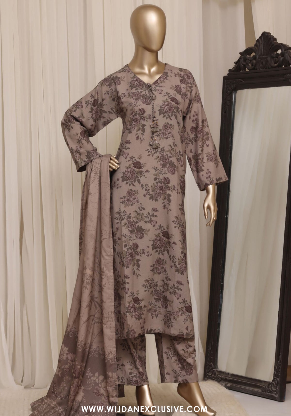 Sadabahar Dhanak Stitched Printed With Shawl Collection - 2026 (D-06)