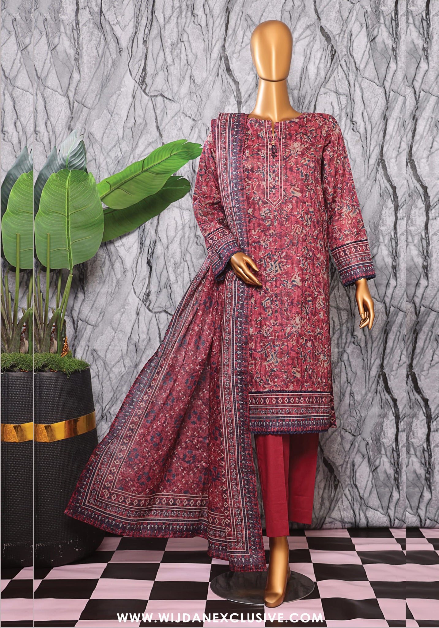 HZ Unstitched Platinum Digital Printed Lawn Collection PPC-404