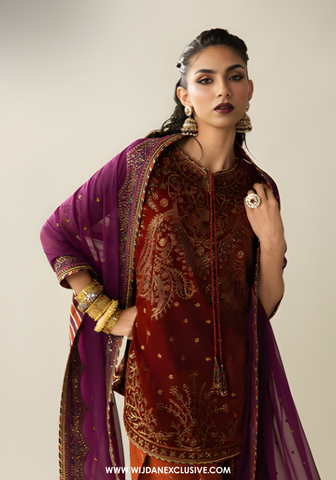 Makhmal Unstitched Embroidered Velvet Collection By Asim Jofa (D-08)