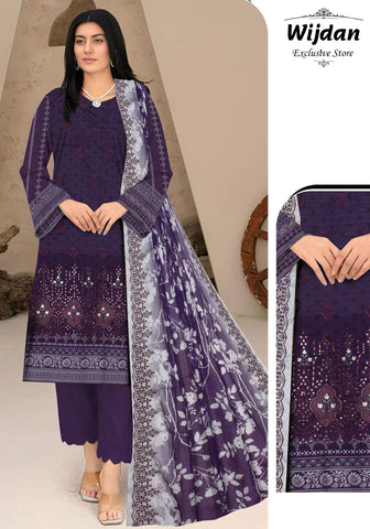 Wijdan Digital Print Embroidered Voil Dupatta Collection'25 D-06