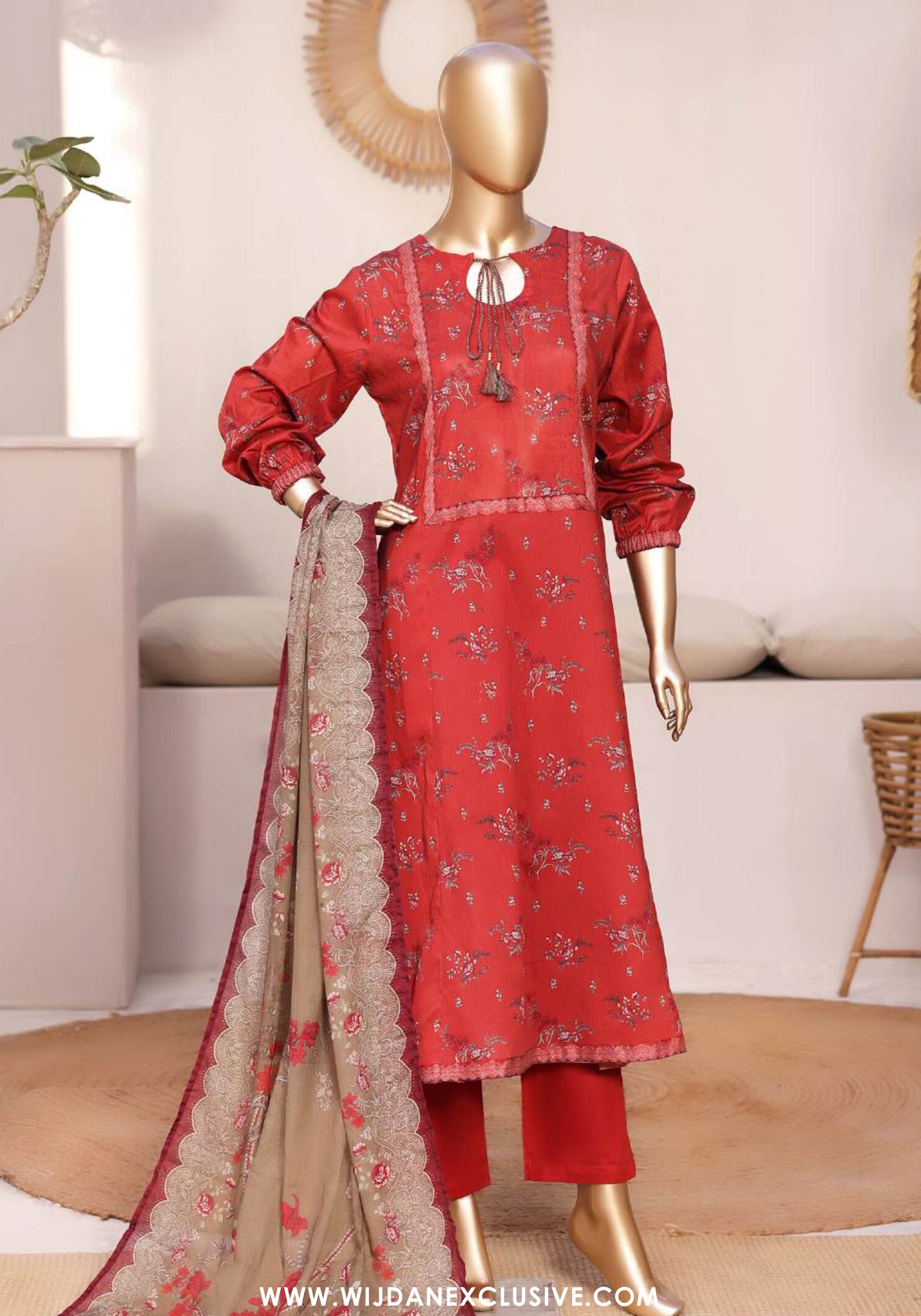 Bin Saeed Stitched Exclusive Printed Lawn 3pc Frock Vol-01 Collection - 2026 (D-06)