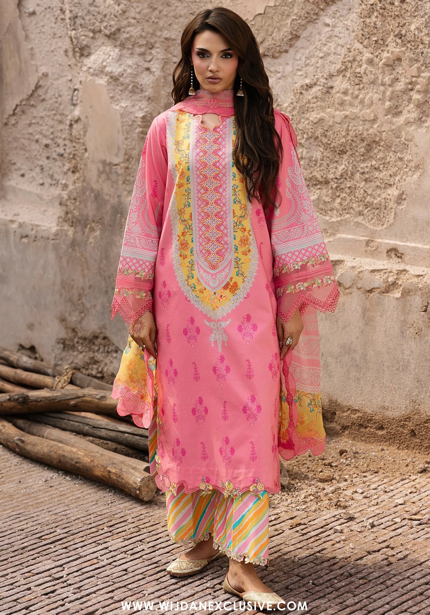 Charizma Chunri Unstitched Embroidered Lawn Vol-01 Collection - 2026 (CHN6-08)