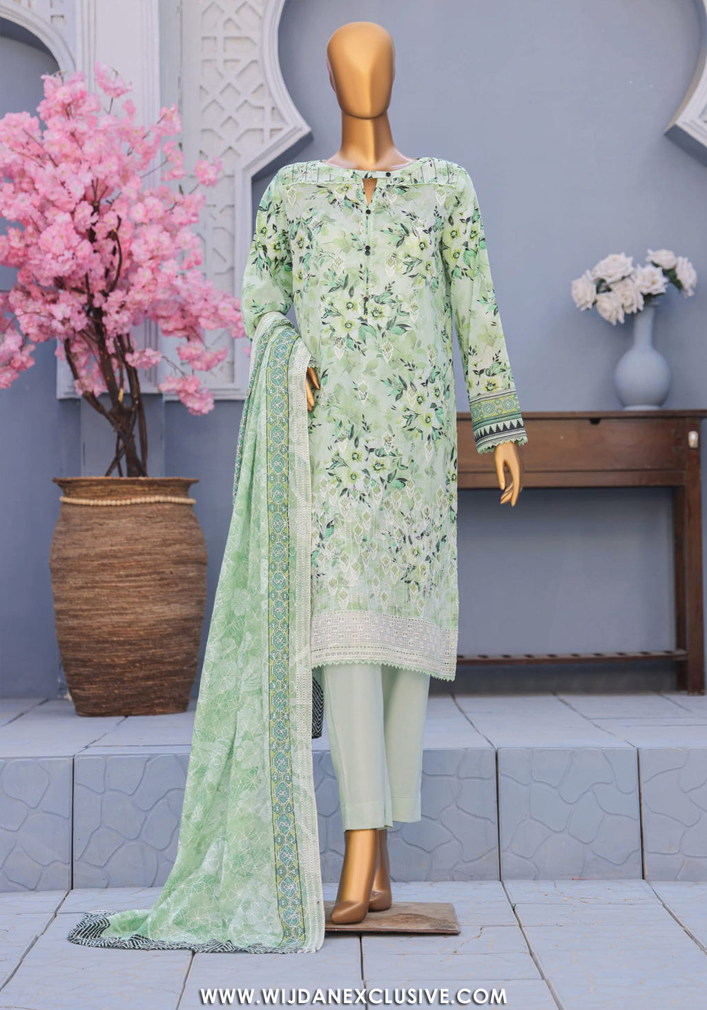 HZ Premium Unstitched Embroidered Lawn Collection - 2026 PEC-615