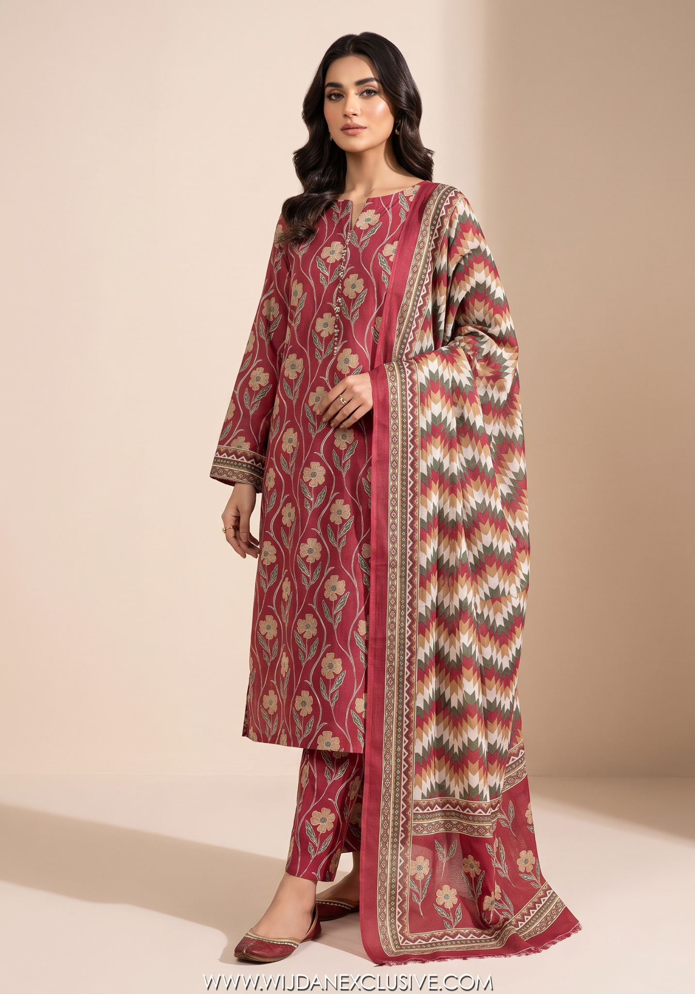 Bin Saeed Unstitched 3PC Digital Printed Cambric Collection - 2025 D-03